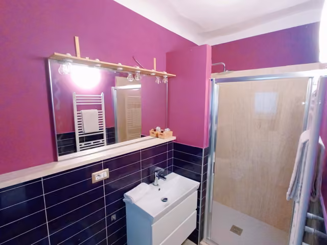 Bagno privato con doccia e lavandino
